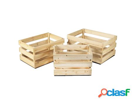 Set 3 Cajas URBAN LIVING Madera Natural