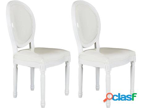 Silla VENTA-UNICA Louis (Blanco - Piel Sintética - 96x50x56
