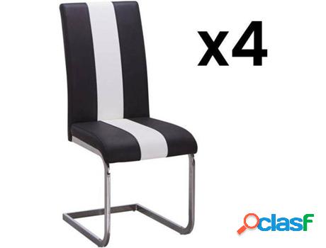 Silla VENTE UNIQUE Trinity (Negro, Blanco - Piel Sintética