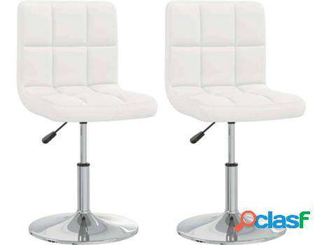 Sillas de Comedor VIDAXL 2 Piezas (Blanco - Cuero Artificial