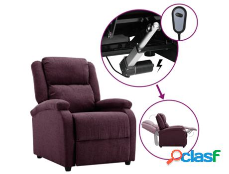 Sillón VIDAXL reclinable eléctrico Púrpura (Tela - 70 x
