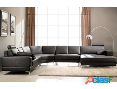 Sofá LINEA SOFA Donatello (Piel - Marrón - 89x386x335 cm)