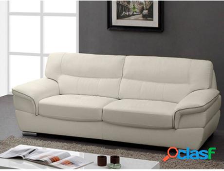 Sofá VENTE UNIQUE (Beis - Piel - 87 x 210 x 93 cm)