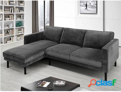 Sofá VENTE UNIQUE Mike (Tejido - Gris - 90x214x148 cm)