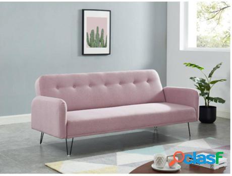 Sofá VENTE UNIQUE Tess (Rosa - Tejido - 80x200x82 cm)