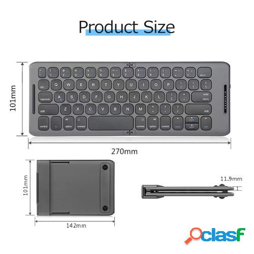 Teclado BT inalámbrico portátil teclado plegable cómodo