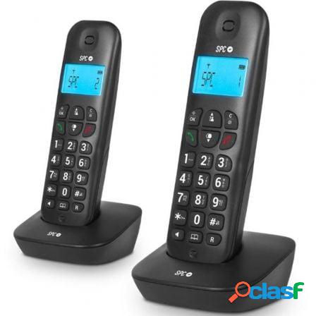 Telefono inalambrico spc air pro duo 7302n/ pack duo/ negro