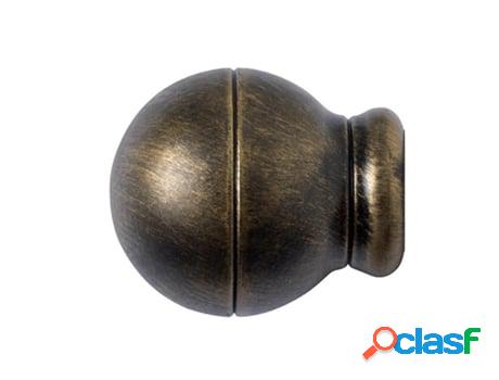 Terminal forja esfera rayada ø 20 mm. negro / oro juego 2