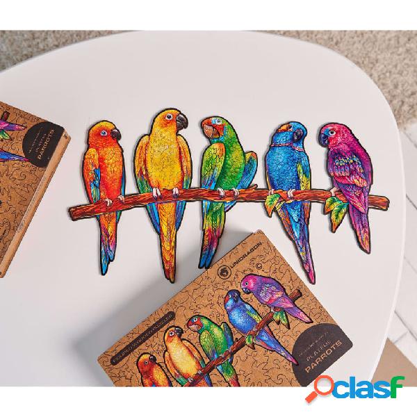 UNIDRAGON Rompecabezas Playful Parrots 620 piezas madera