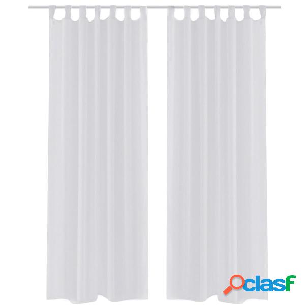 vidaXL 2 Cortinas blancas transparentes 140 x 225 cm