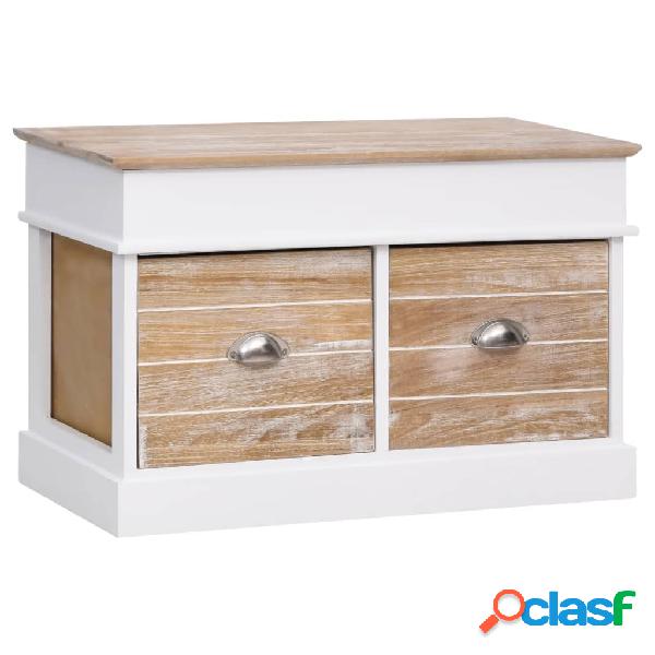 vidaXL Banco de recibidor de madera de Paulownia 70x35x45 cm