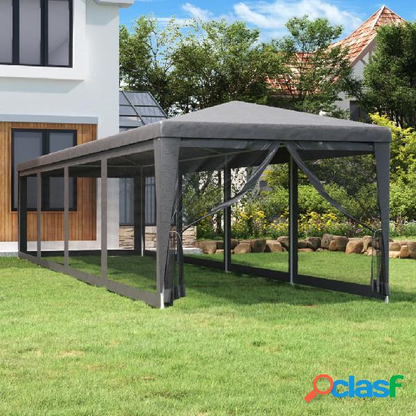 vidaXL Carpa para fiestas 10 paredes malla HDPE gris