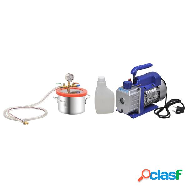 vidaXL Cámara de vacío con bomba de una etapa 3,7 L