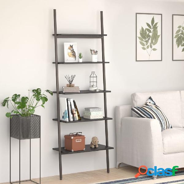 vidaXL Estantería inclinada de 5 niveles negro 64x34x185,5