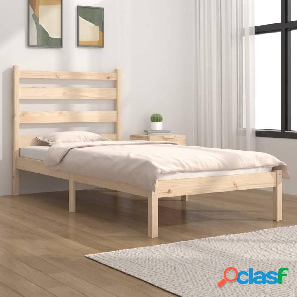 vidaXL Estructura de cama de madera maciza de pino 90x190 cm