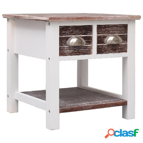vidaXL Mesa auxiliar madera de Paulownia marrón 40x40x40 cm