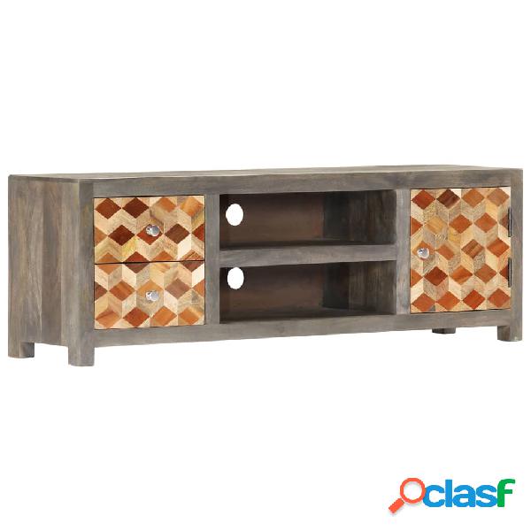 vidaXL Mueble para TV de madera maciza reciclada gris