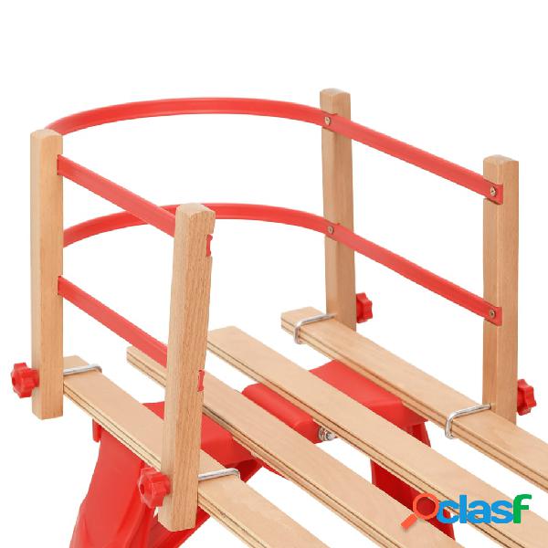 vidaXL Respaldo para trineo madera contrachapada rojo