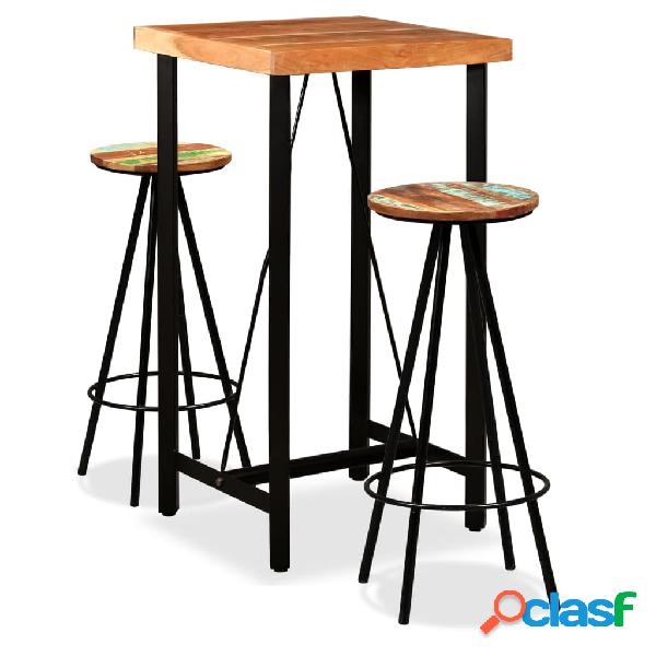 vidaXL Set de muebles de bar 3 piezas acacia y madera