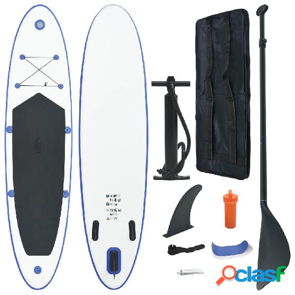vidaXL Set de tabla inflable de paddle surf SUP azul y