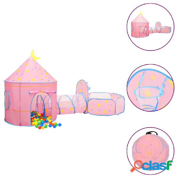 vidaXL Tienda de juegos para niños con 250 bolas rosa