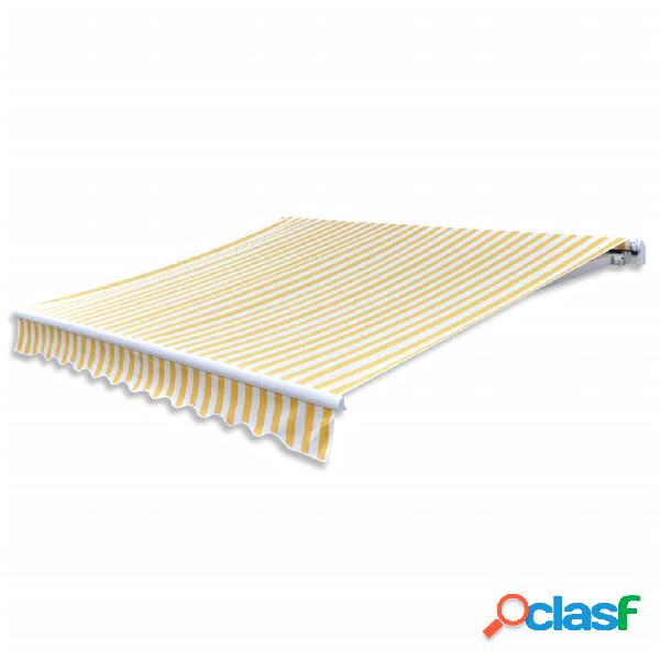 vidaXL Toldo plegable motorizado 400 cm amarillo y blanco