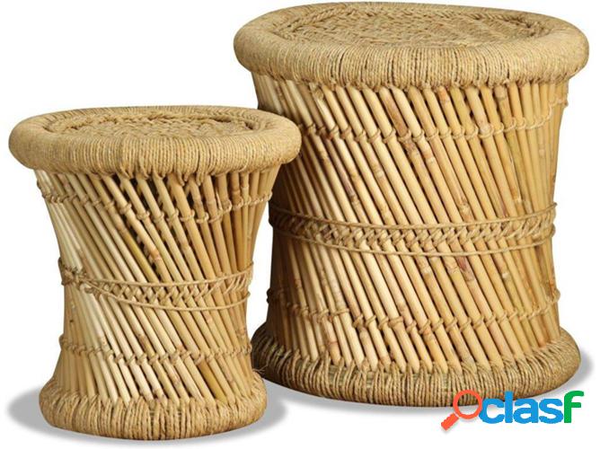 2 Bancos VIDAXL bambu y yute