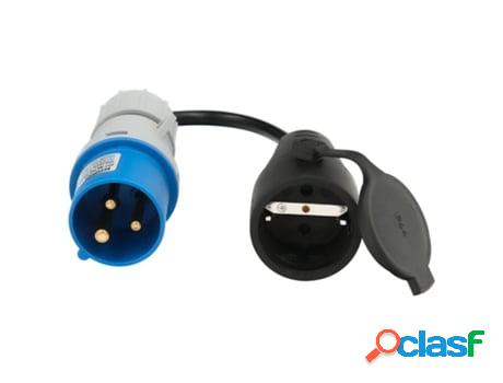 Adaptador de clavija cee a schuko, 2 polos + tierra. max.