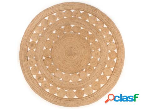 Alfombra VIDAXL (Juta - Beis - 180 x 180 cm)