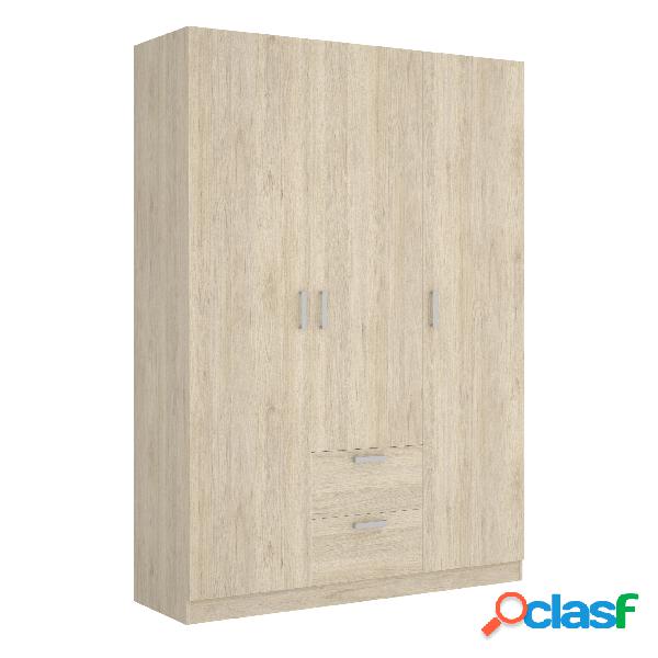 Armario de 3 puertas y 2 cajones Dekit Maxi Madera Natural