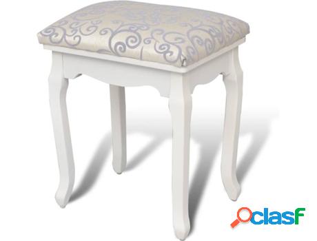 Banco VIDAXL (Blanco - Tela - 40 x 30 x 47 cm)
