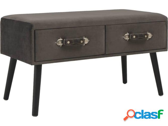Banco VIDAXL cajones 80 cm terciopelo gris