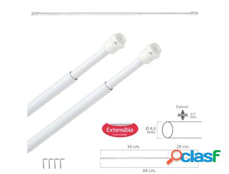 Barra visillo extensible 36/64 cm. con muelle presion,