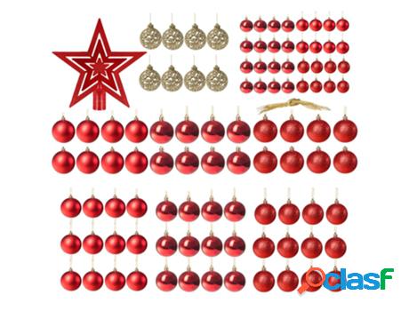 Bolas de Navidad SPRINGOS (Plástico - Rojo)
