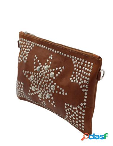 Bolso De Mano Con Estrella De Tachuelas Metálicas Marrón