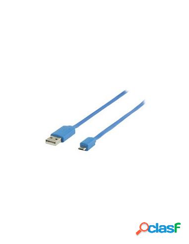 CABLE KABLEX USB 2.0 A MACHO / MICRO USB B MACHO 1M BLUE