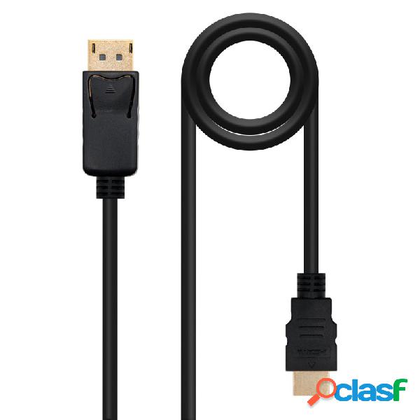 Cable Conversor Dp A Hdmi, Dp/m-hdmi/m Negro 1