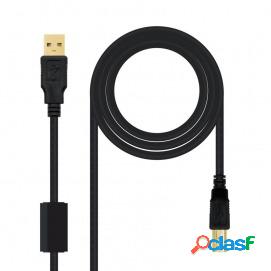 Cable Usb 2.0 Impresora Con Ferrita, Negro, 5.