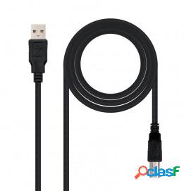 Cable Usb 2.0 Impresora, Tipo A/m-b/m, Negro,