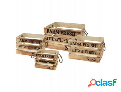 Cajas madera natural 41/35/29/24 cm lote 4