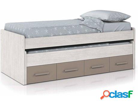 Cama Doble HABITDESIGN 1S7432Y (Blanco Alpes - Basalto -