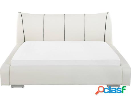 Cama Nantes (Blanco - Piel -237x188x97 cm)