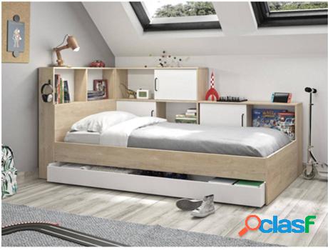 Cama VENTE UNIQUE Armand (Beis - Madera - 90x200 cm)
