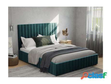 Cama VENTE-UNIQUE (Tela - Azul - 140x190 cm)