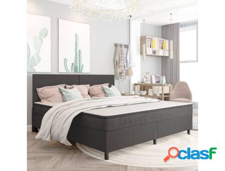 Cama VIDAXL (Gris - Tela - Compatible con Colchón: 200x200