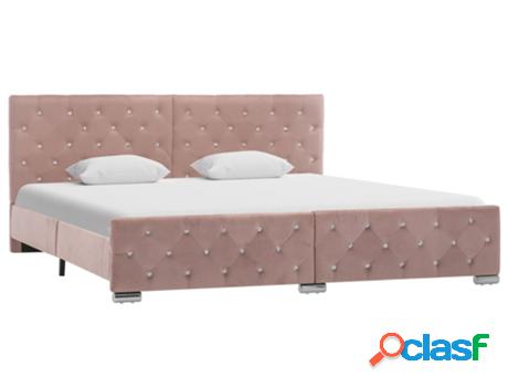 Cama VIDAXL (Rosa - Tela - Compatible con Colchón: 180x200