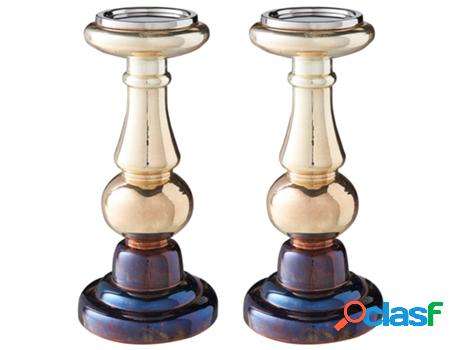 Candelabro BELIANI Imarti (Vidrio - Dorado - 14 x 14 x 30