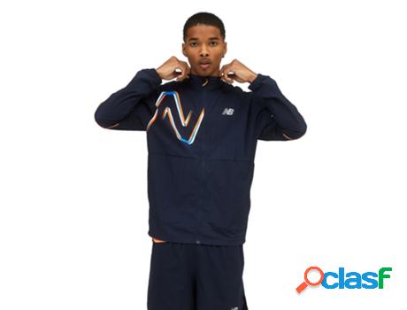 Casaco Running NEW BALANCE Impact Run (L - Azul)