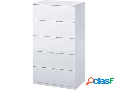 Cómoda HABITDESIGN Luca (Blanco - Melamina - 60x110x40 cm)