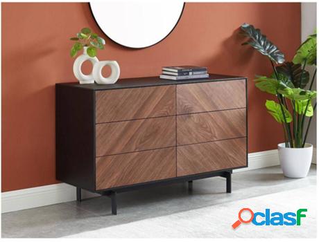 Cómoda VENTE UNIQUE (Negro, Beis - Madera - 75 x 120 x 45